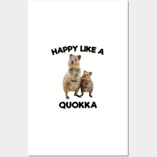 Happy Like a Quokka Cute Australian Teddy Bear Posters and Art